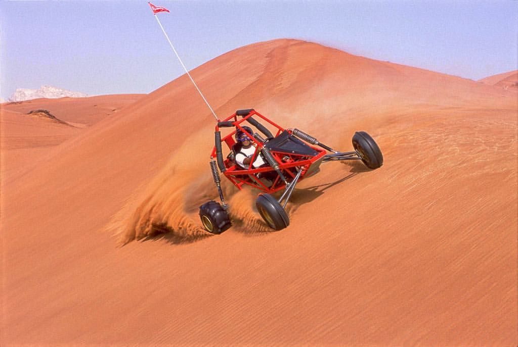 Sun buggy in desert